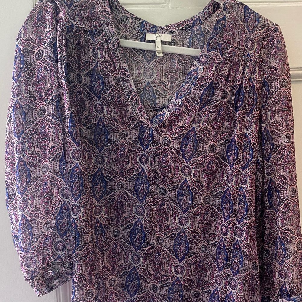 Joie Patterned Blouse - Blues and Purples